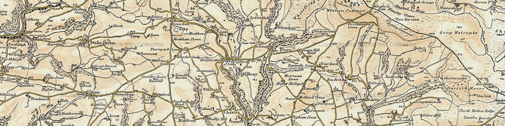 Old map of High Bray in 1900