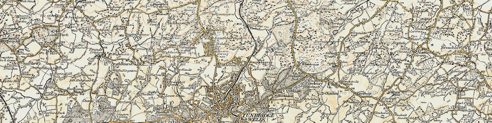 Old map of High Brooms in 1897-1898