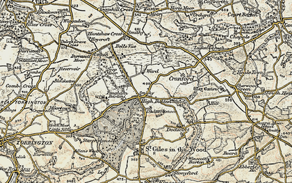 Old map of High Bullen in 1899-1900