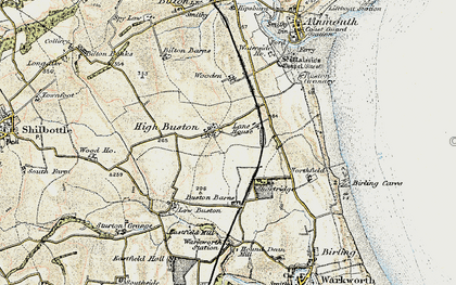 Old map of High Buston in 1901-1903