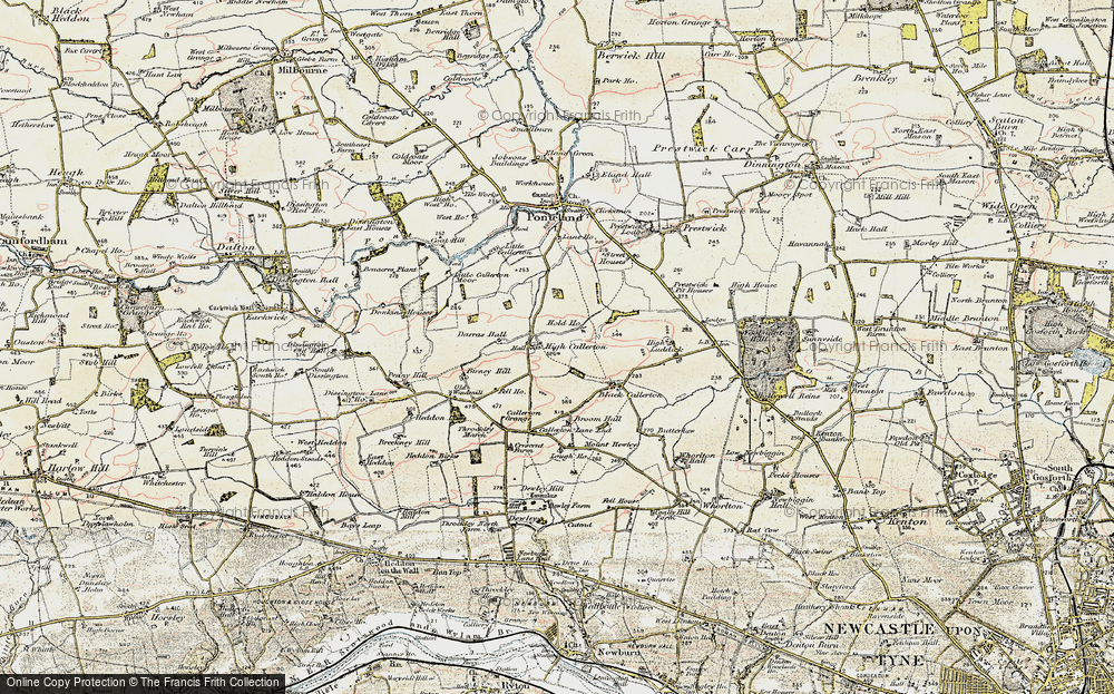 Old Map of High Callerton, 1901-1903 in 1901-1903