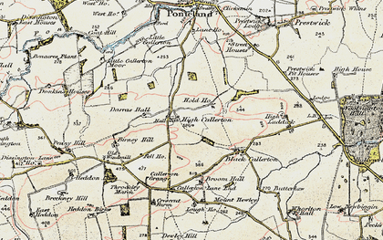 Old map of High Callerton in 1901-1903
