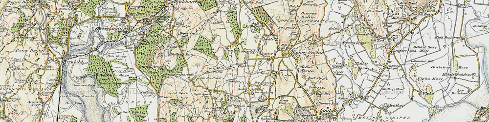 Old map of High Cark in 1903-1904