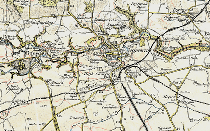 Old map of High Church in 1901-1903