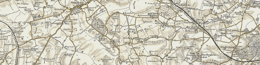 Old map of High Common in 1901-1902