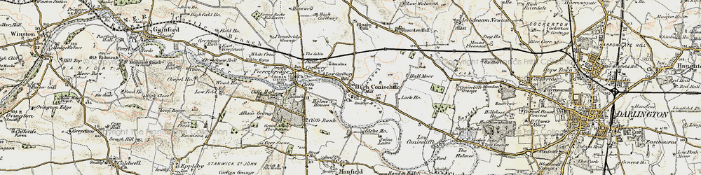 Old map of High Coniscliffe in 1903-1904