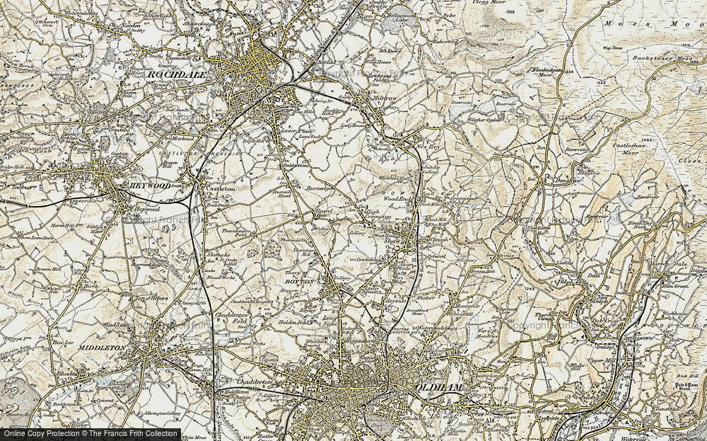 Old Map of High Crompton, 1903 in 1903