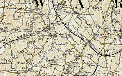 Old map of High Cross in 1901-1902