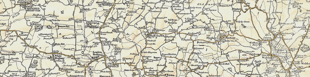 Old map of High Easter in 1898-1899