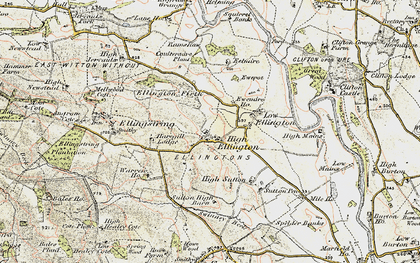 Old map of High Ellington in 1903-1904