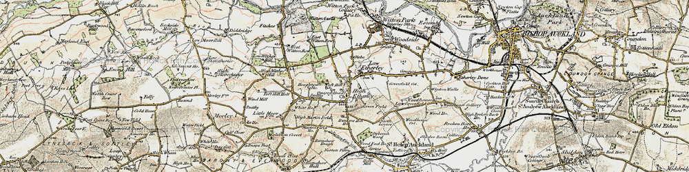 Old map of High Etherley in 1903-1904
