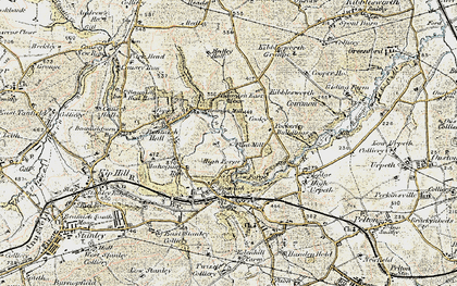 Old map of Beamish East Moor in 1901-1904