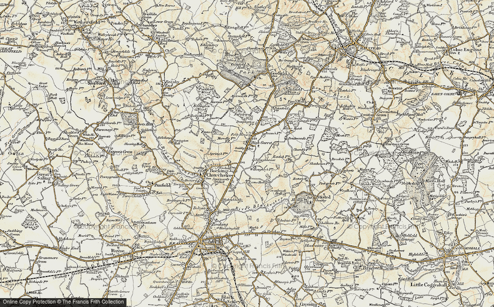 Old Map of Historic Map covering Mill Hill in 1898-1899