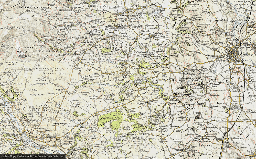 Old Map of Historic Map covering Birka Carr in 1903-1904