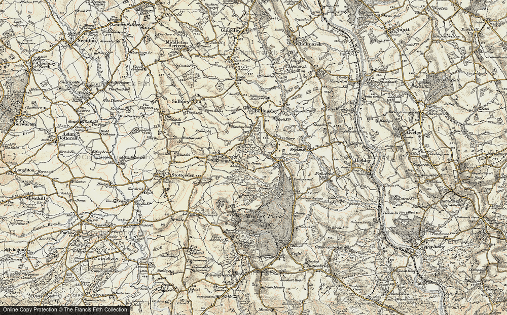 Old Map of Historic Map covering Bush Wood in 1901-1902