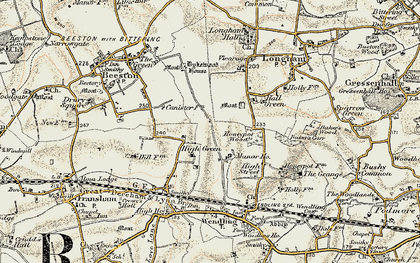 Old map of High Green in 1901-1902