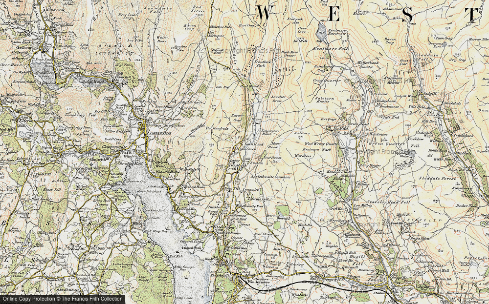Old Map of Historic Map covering Baystones in 1903-1904