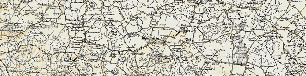 Old map of High Halden in 1897-1898