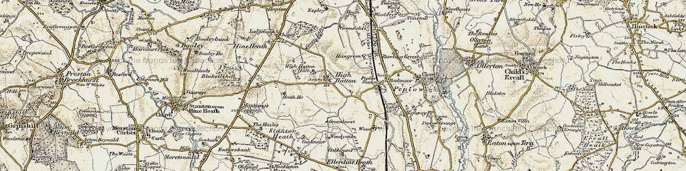 Old map of High Hatton in 1902