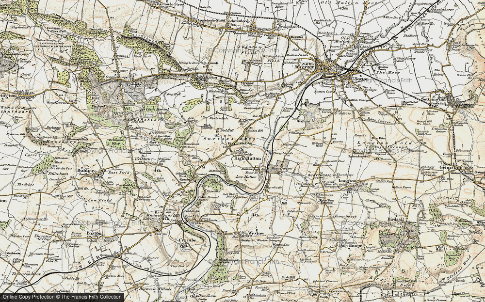 Old Map of Historic Map covering Hildenley Home Fm in 1903-1904