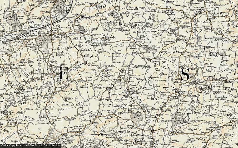 Old Map of High Laver, 1898 in 1898