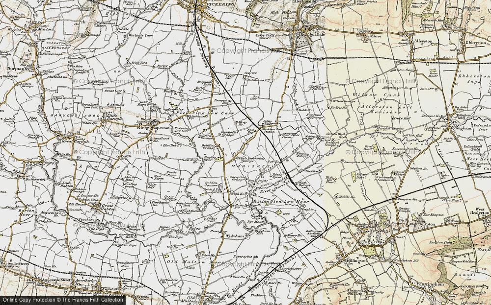 Old Map of Historic Map covering Bellafax Grange in 1903-1904