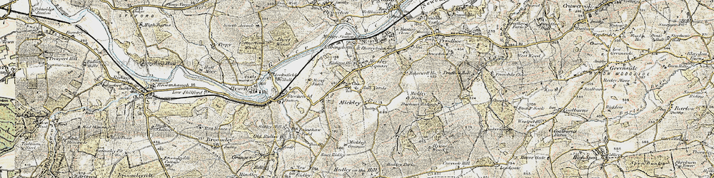 Old map of High Mickley in 1901-1904