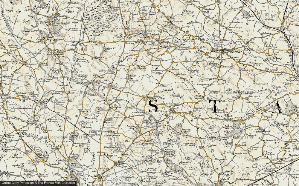 Old Map of High Offley, 1902 in 1902