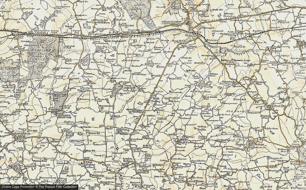Old Map of High Roding, 1898-1899 in 1898-1899