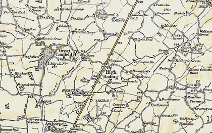 Old map of High Roding in 1898-1899