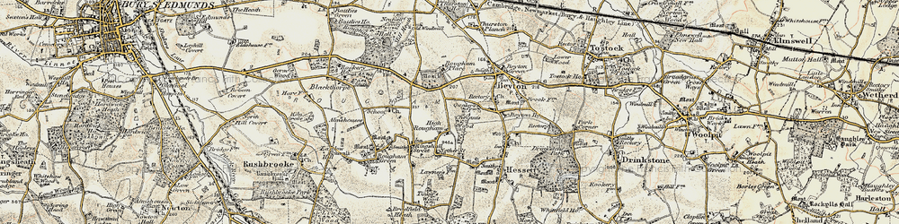 Old map of High Rougham in 1899-1901