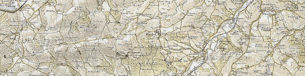 Old map of High Spen in 1901-1904