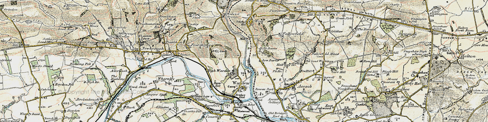 Old map of High Warden in 1901-1903