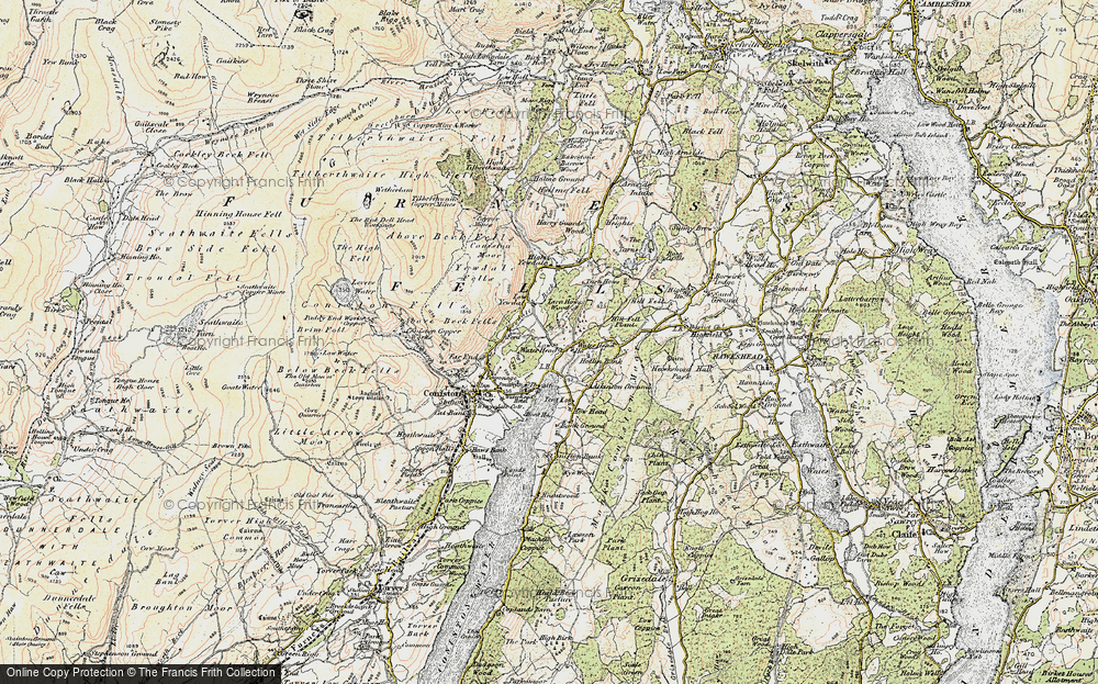 Old Map of Historic Map covering Tarn Hows in 1903-1904