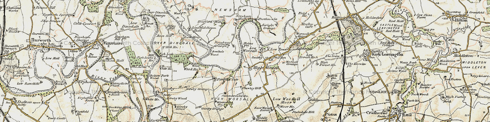 Old map of Bowlhole Wood in 1903-1904