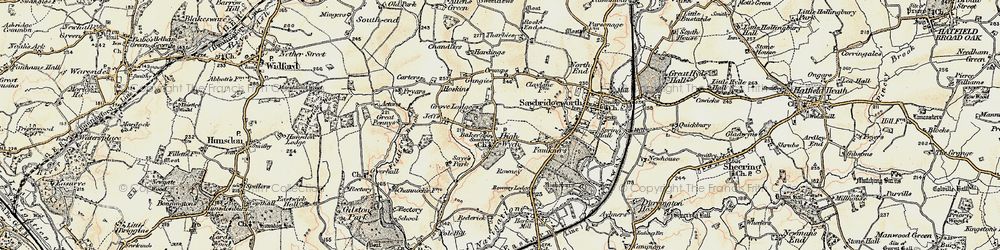Old map of High Wych in 1898-1899