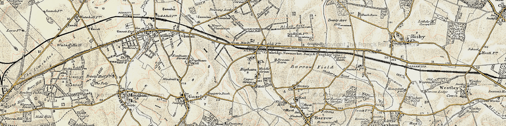 Old map of Higham in 1899-1901