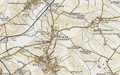 Old map of Higham Ferrers in 1901
