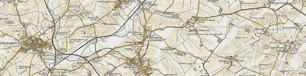 Old map of Higham Ferrers in 1901