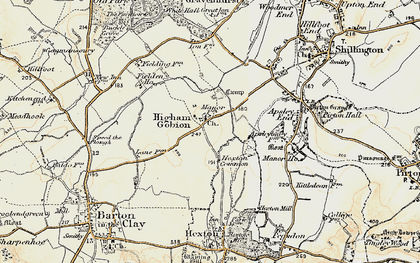 Old map of Higham Gobion in 1898-1899