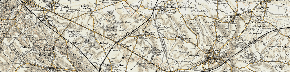 Old map of Higham on the Hill in 1901-1903