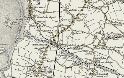 Old map of Highbridge in 1899-1900
