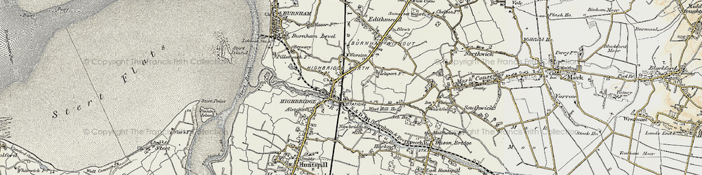 Old map of Highbridge in 1899-1900