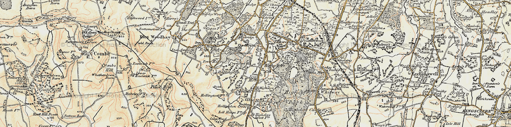 Old map of Highclere in 1897-1900