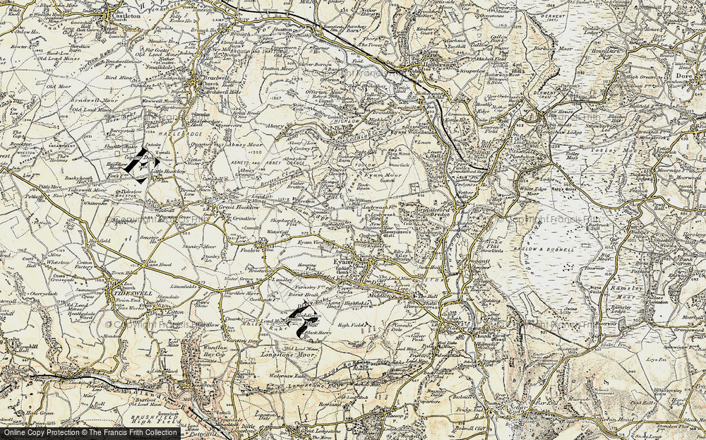 Old Map of Historic Map covering Stanage in 1902-1903