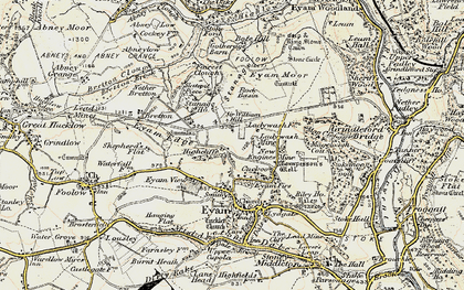 Old map of Stanage in 1902-1903