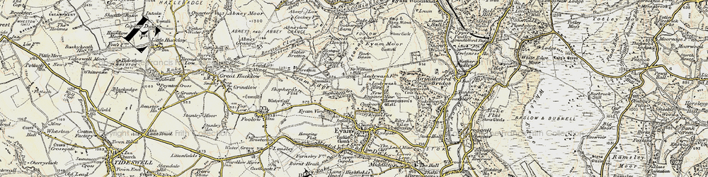 Old map of Stanage in 1902-1903