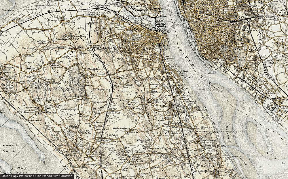 Old Map of Higher Bebington, 1902-1903 in 1902-1903