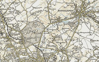 Old map of Higher Blackley in 1903