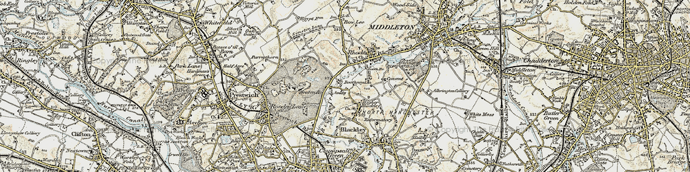 Old map of Higher Blackley in 1903